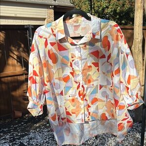Colorful Abstract Button-Up Shirt
